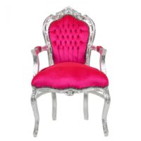 fuchsia roze barok stoel