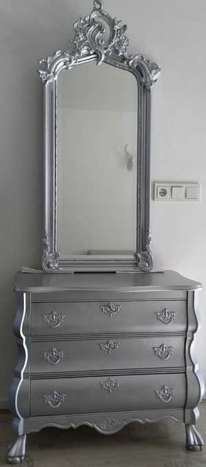buikkast zilver barok spiegel