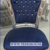 donkerblauwe barok stoel