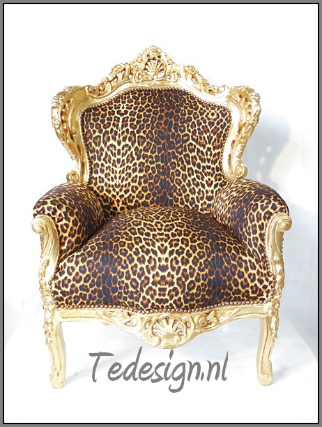 chocola Hover boog Barok fauteuil Panterprint | TEDESIGN BAROK MEUBELEN